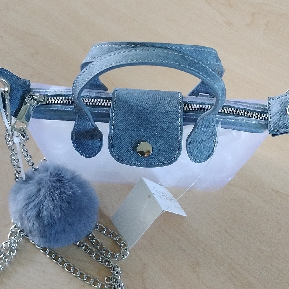 Vegan Crossbody Small Clear Bag